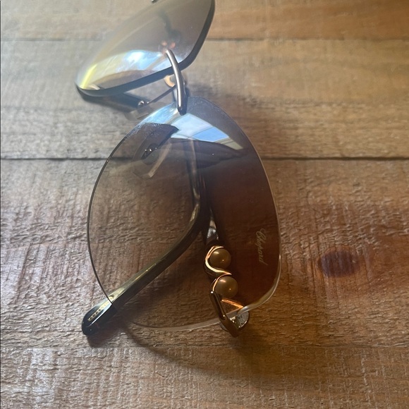 Authentic Chopard Rimless Pearl Accent Tortoiseshell Gradient Sunglasses W/ Case - Picture 8 of 15